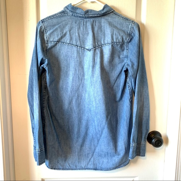 MADEWELL Chambray Lace Up Pull On Top—SZ. XS - Picture 8 of 14